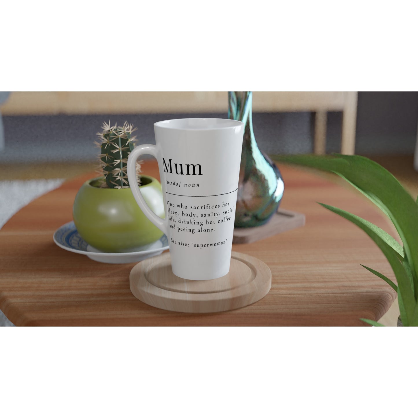 Mum Definition - White Latte 17oz Ceramic Mug Latte Mug Mum