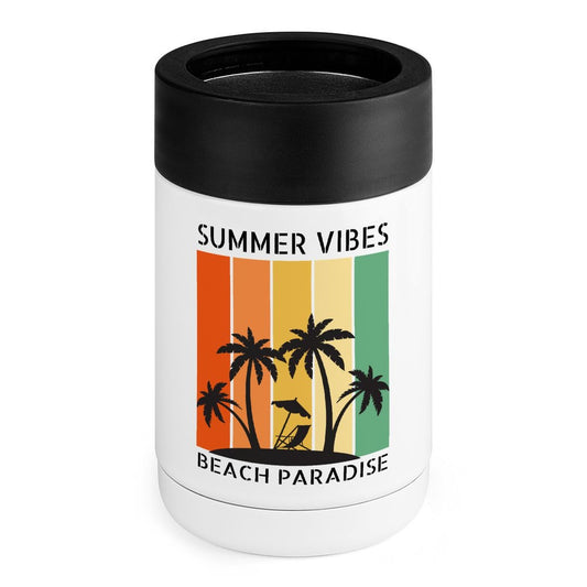 Beach Paradise, Summer Vibes - Stainless Steel Can Cooler