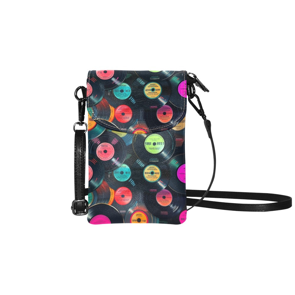 Retro Vinyl Records - Small Phone Purse / Bag