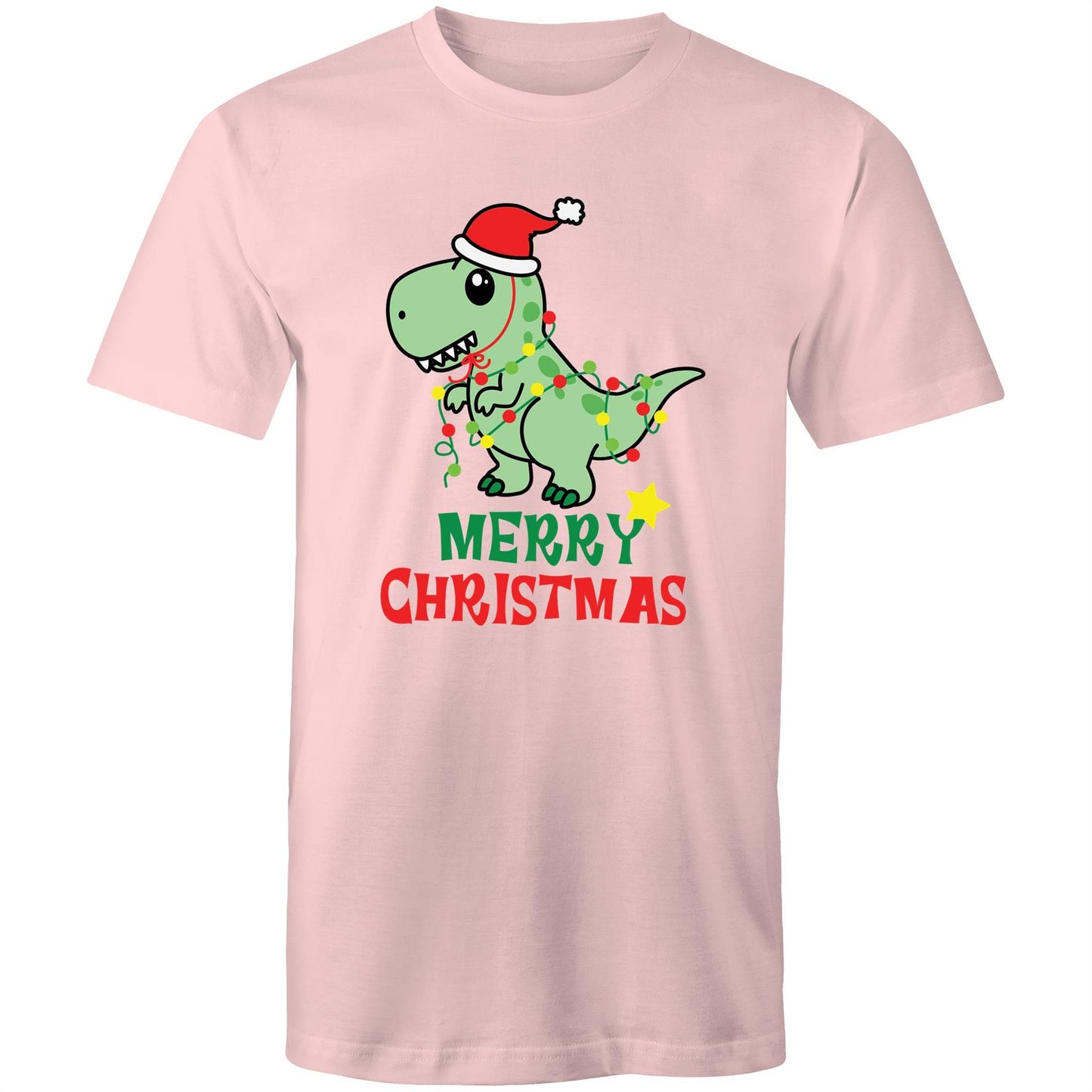 Dinosaur Santa, Merry Christmas - Mens T-Shirt