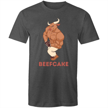 Beefcake, Bull, Gym - Mens T-Shirt Asphalt Marle Fitness T-shirt Fitness