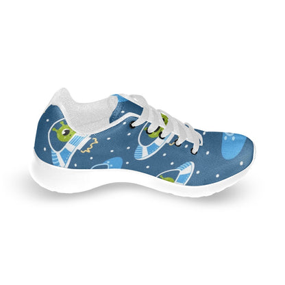 Cute Aliens in UFOs - Kids Sneakers