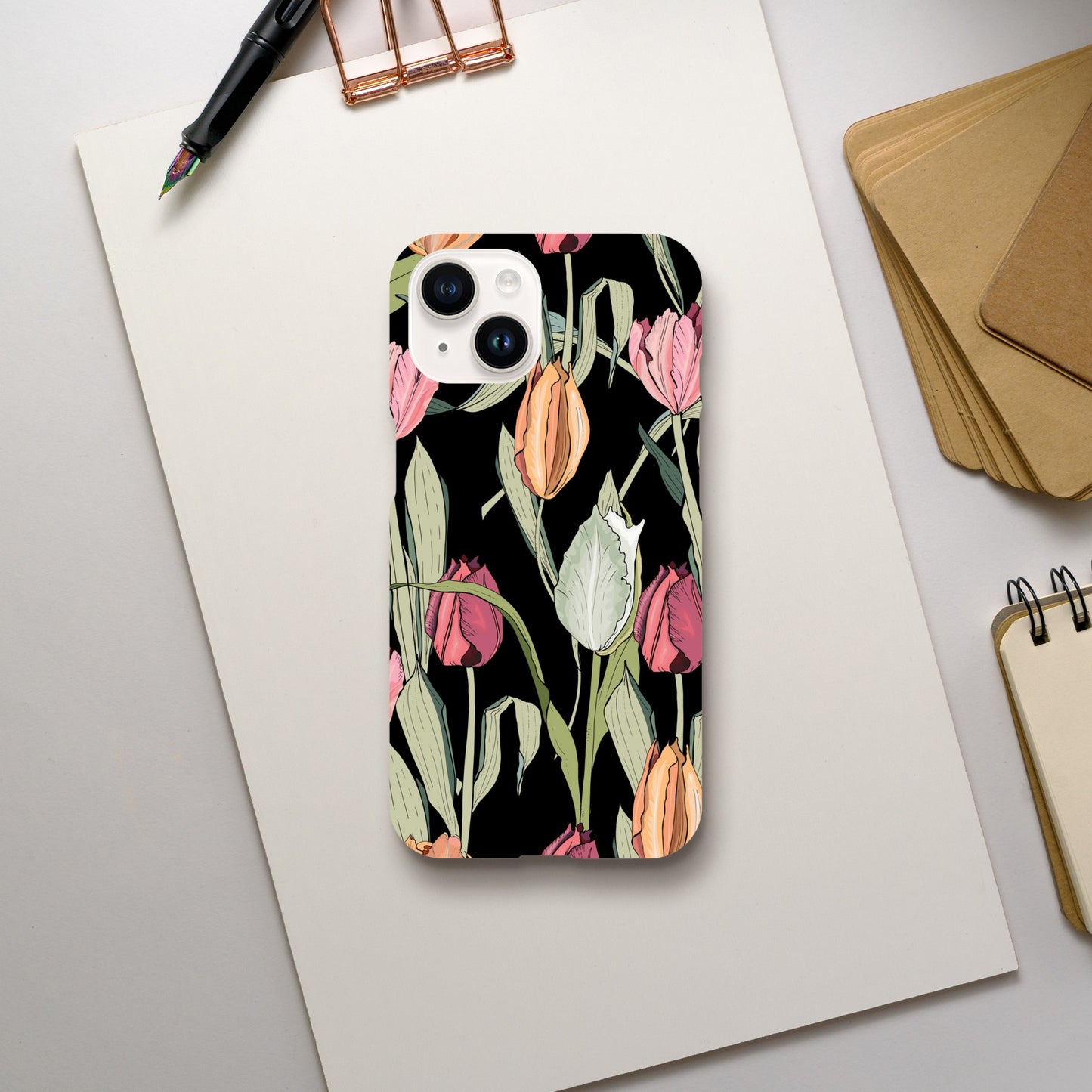 Tulips - Slim case Apple - iPhone 14 Print Material Globally Fulfilled