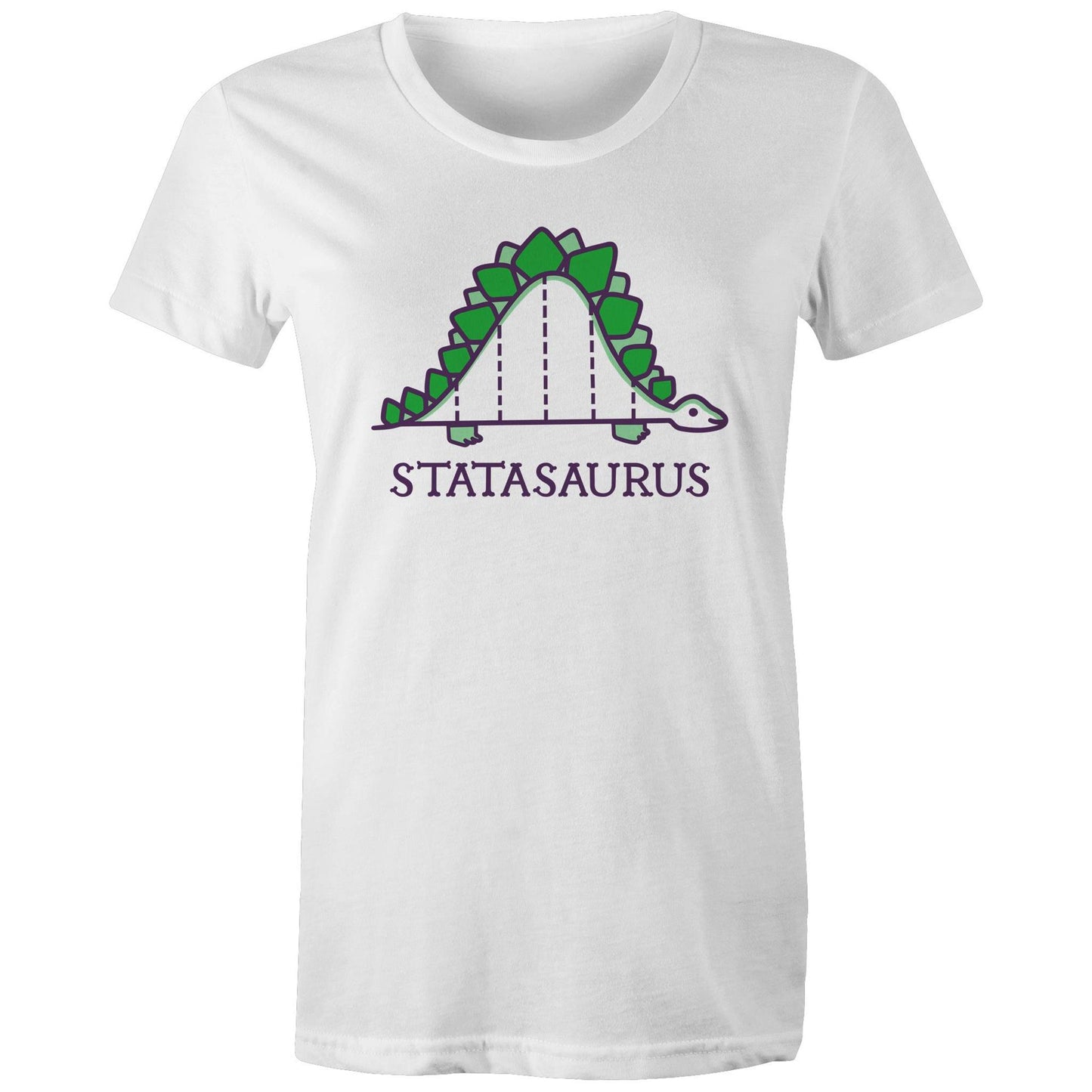 Statasaurus, Maths - Womens T-shirt White Womens T-shirt Maths Printed In Australia