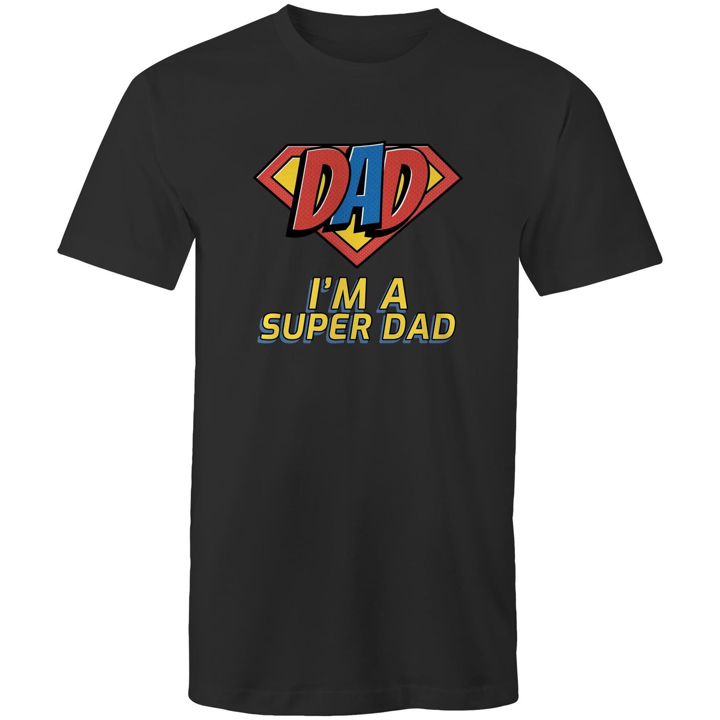 I'm A Super Dad - Mens T-Shirt Black Mens T-shirt Dad Printed In Australia