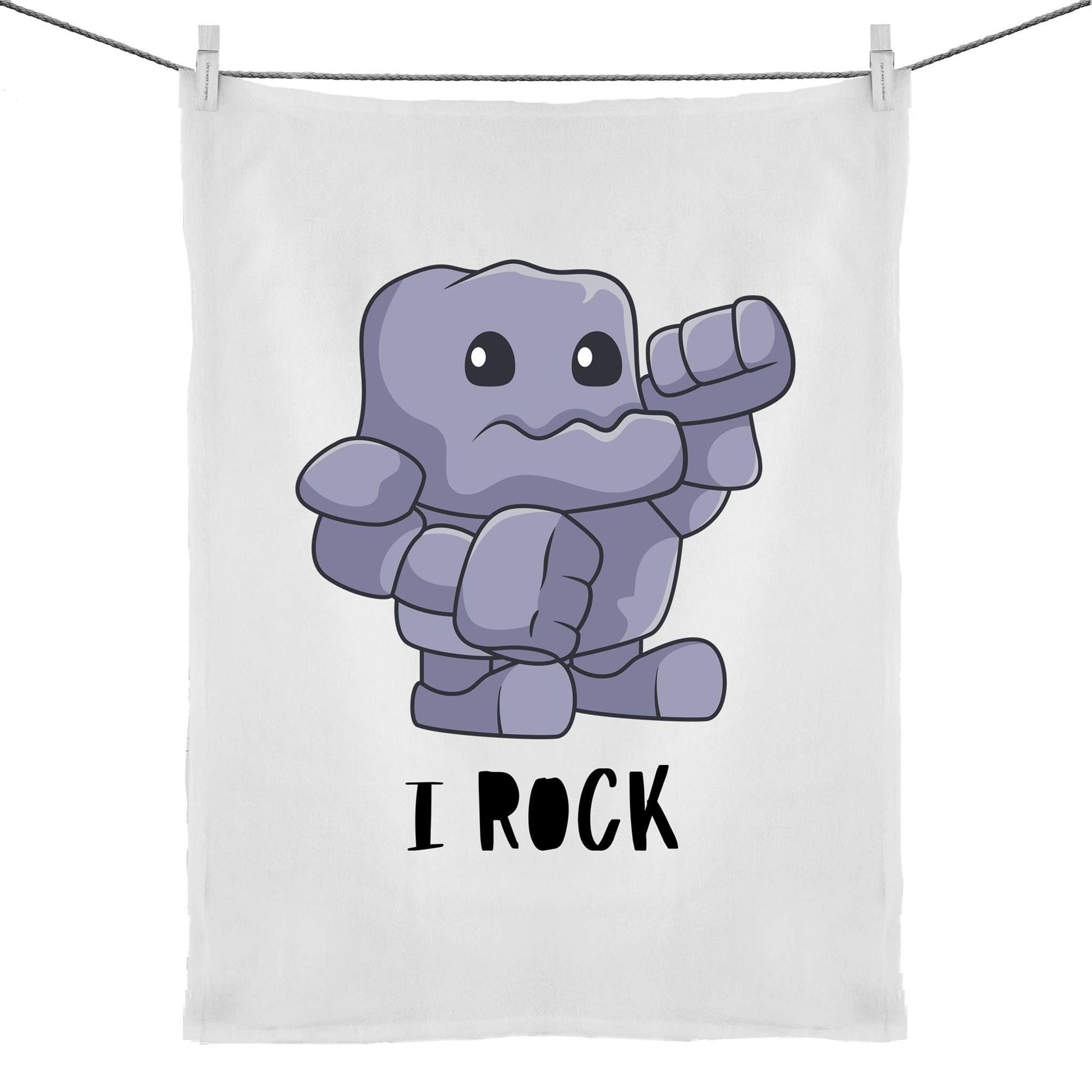 I Rock - 50% Linen 50% Cotton Tea Towel Default Title Tea Towel Music