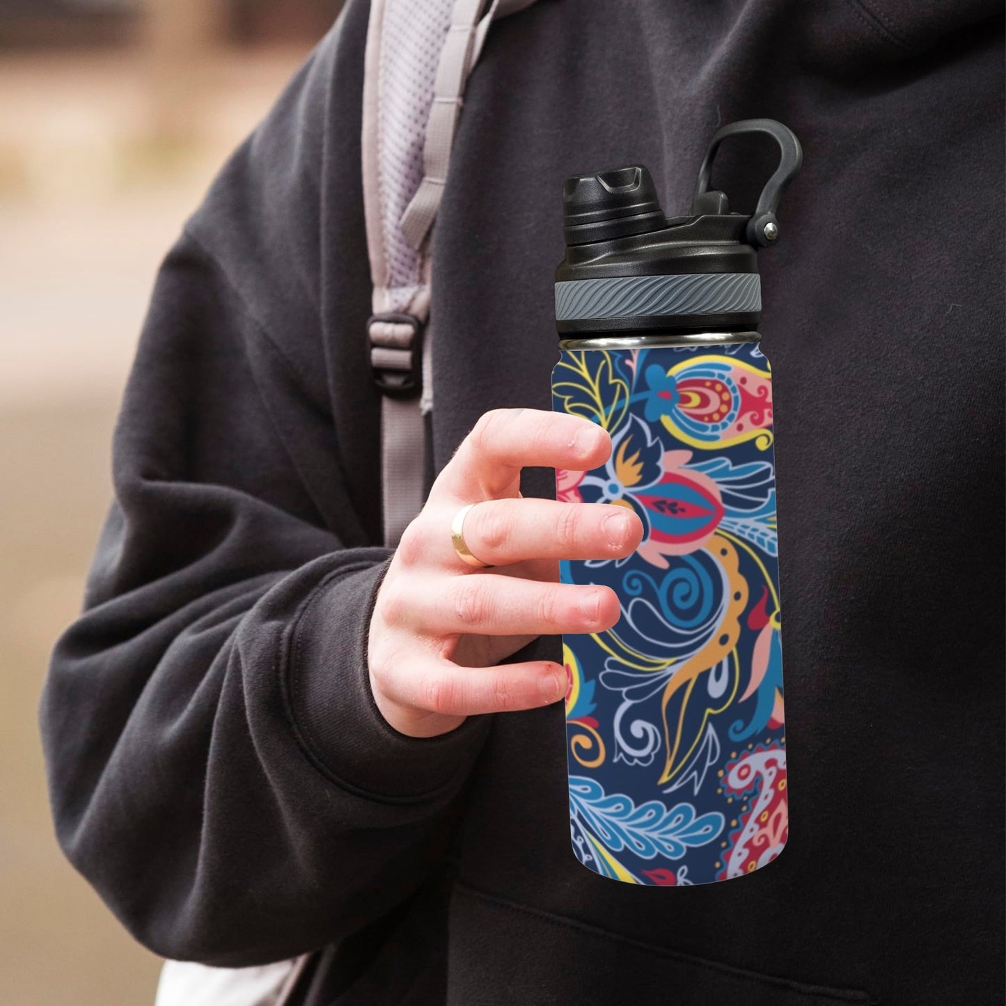 Paisley - Insulated Water Bottle with Dual-Use Lid (18oz) Insulated Water Bottle with Dual-Use Lid (18oz) Printed Offshore