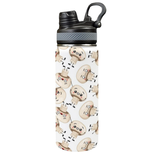 Cute Mushrooms - Insulated Water Bottle with Dual-Use Lid (18oz) Insulated Water Bottle with Dual-Use Lid (18oz) Food Printed Offshore