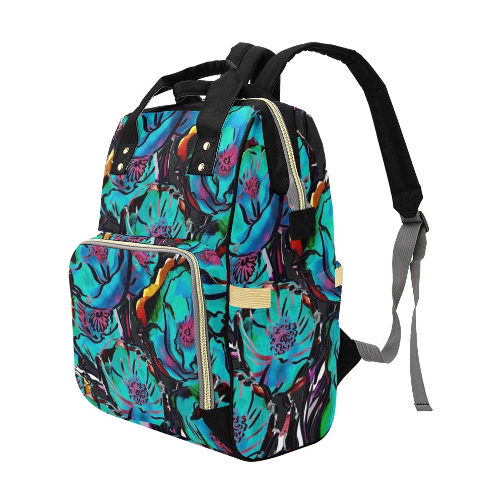 Flower It Blue - Multifunction Backpack Multifunction Backpack Plants