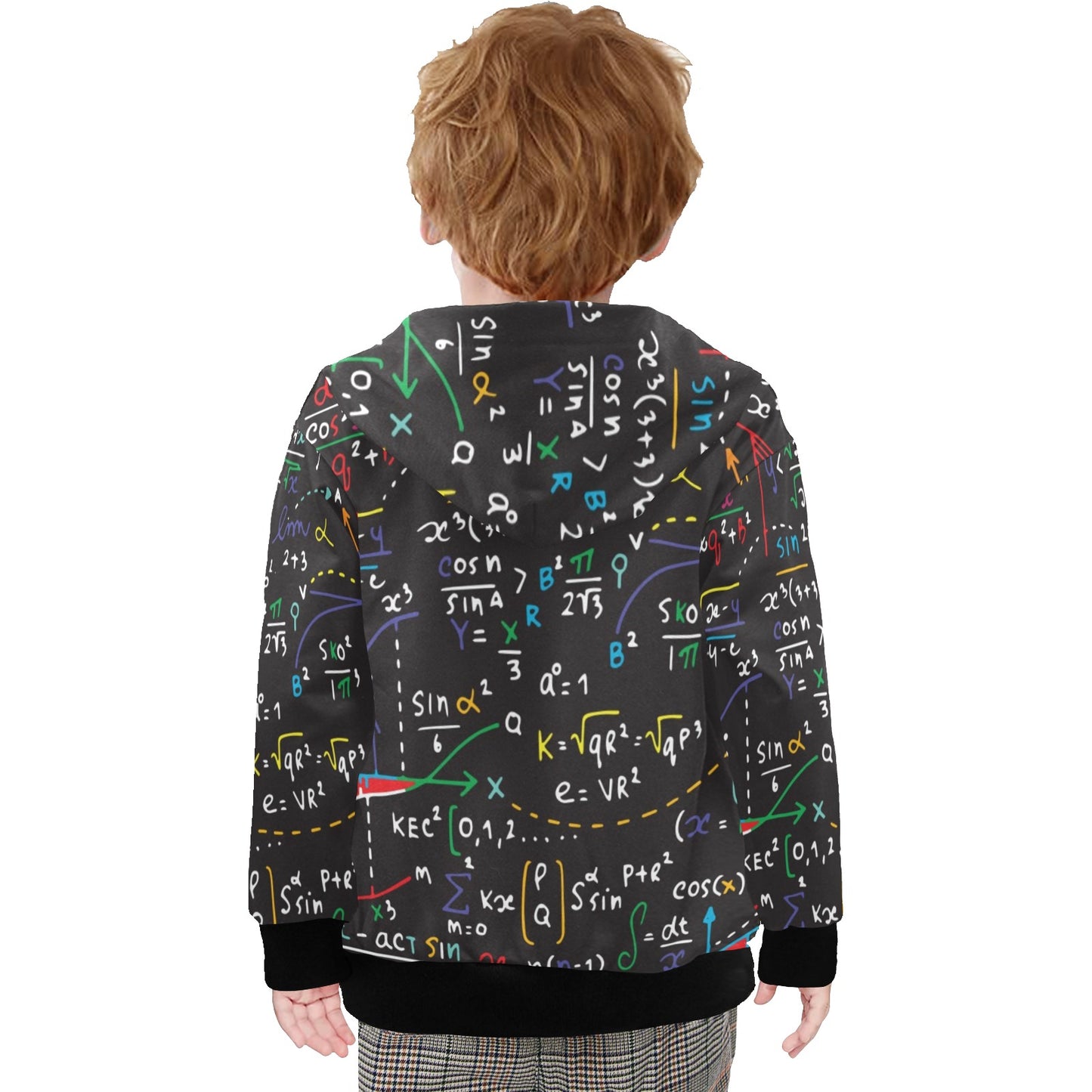 Colourful Maths Formulas - Junior Boys Zip Up Hoodie