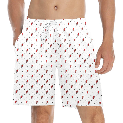 Red Lightning - Men's Mid-Length Beach Shorts