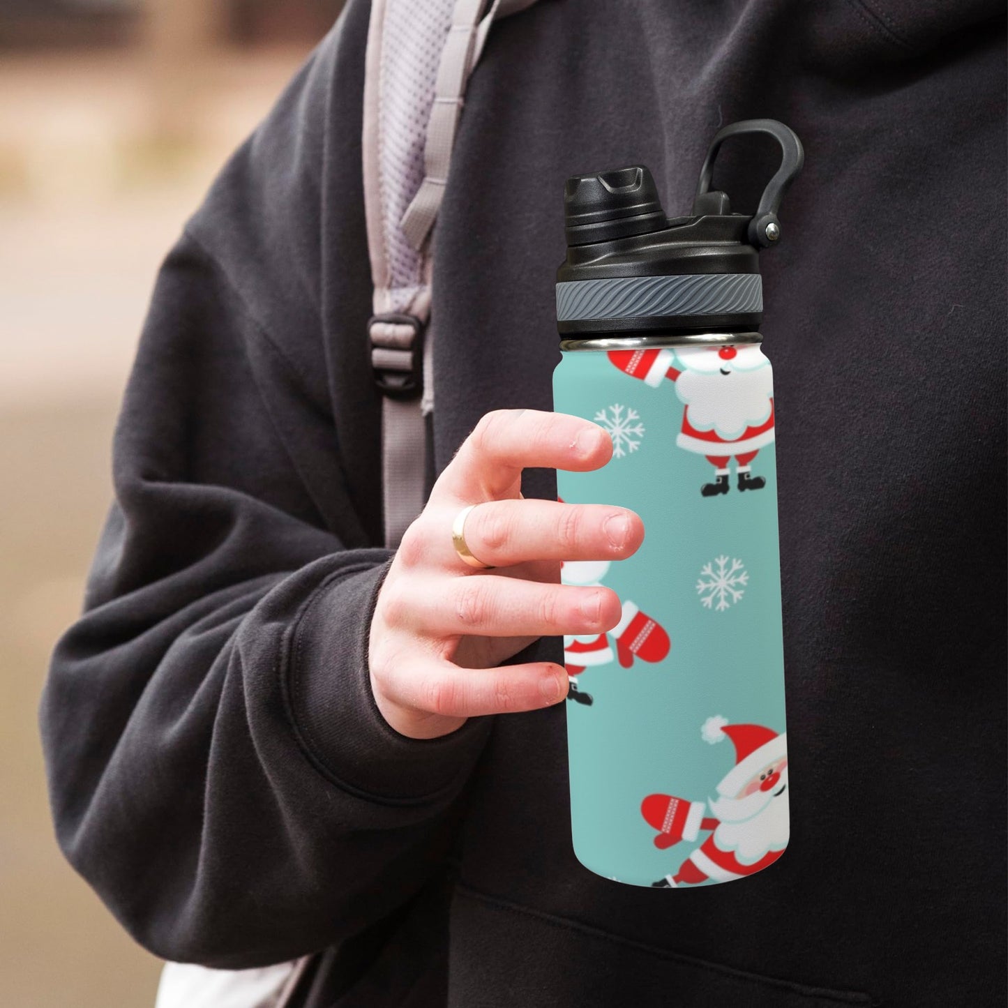 Santas - Insulated Water Bottle with Dual-Use Lid (18oz) Insulated Water Bottle with Dual-Use Lid (18oz) Printed Offshore