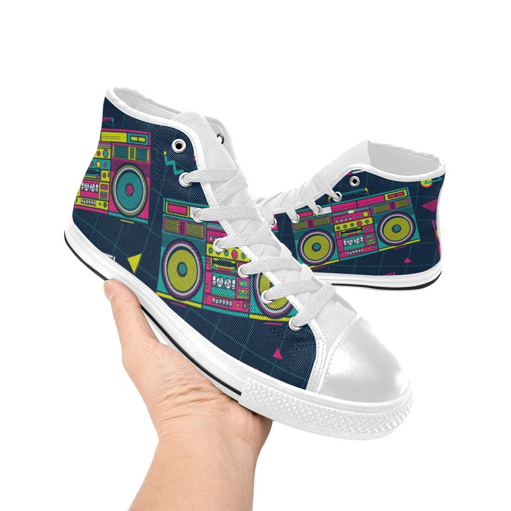 Boombox - Men's High Top Canvas Shoes