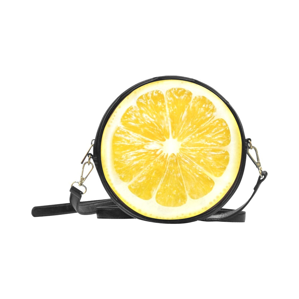 Lemon Slice - Round Sling Bag Round Sling Bag Printed Offshore