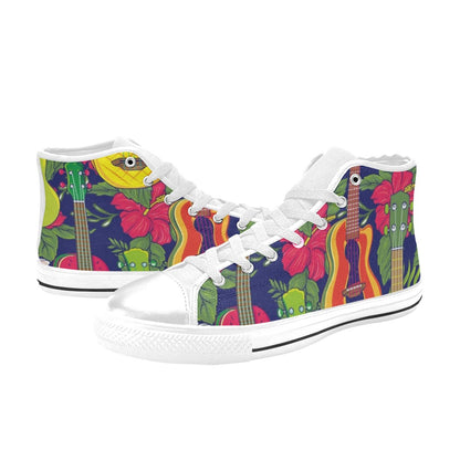 Ukulele - Men's High Top Canvas Shoes