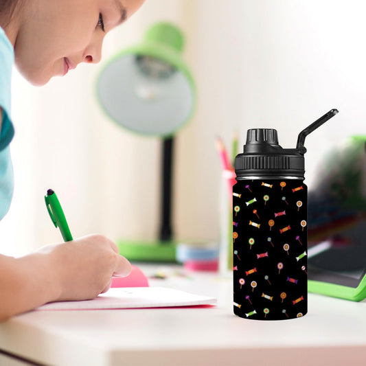 Candy - Kids Water Bottle with Chug Lid (12 oz) Kids Water Bottle with Chug Lid Printed Offshore