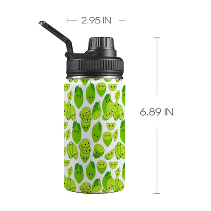 Cute Limes - Kids Water Bottle with Chug Lid (12 oz) Kids Water Bottle with Chug Lid Printed Offshore