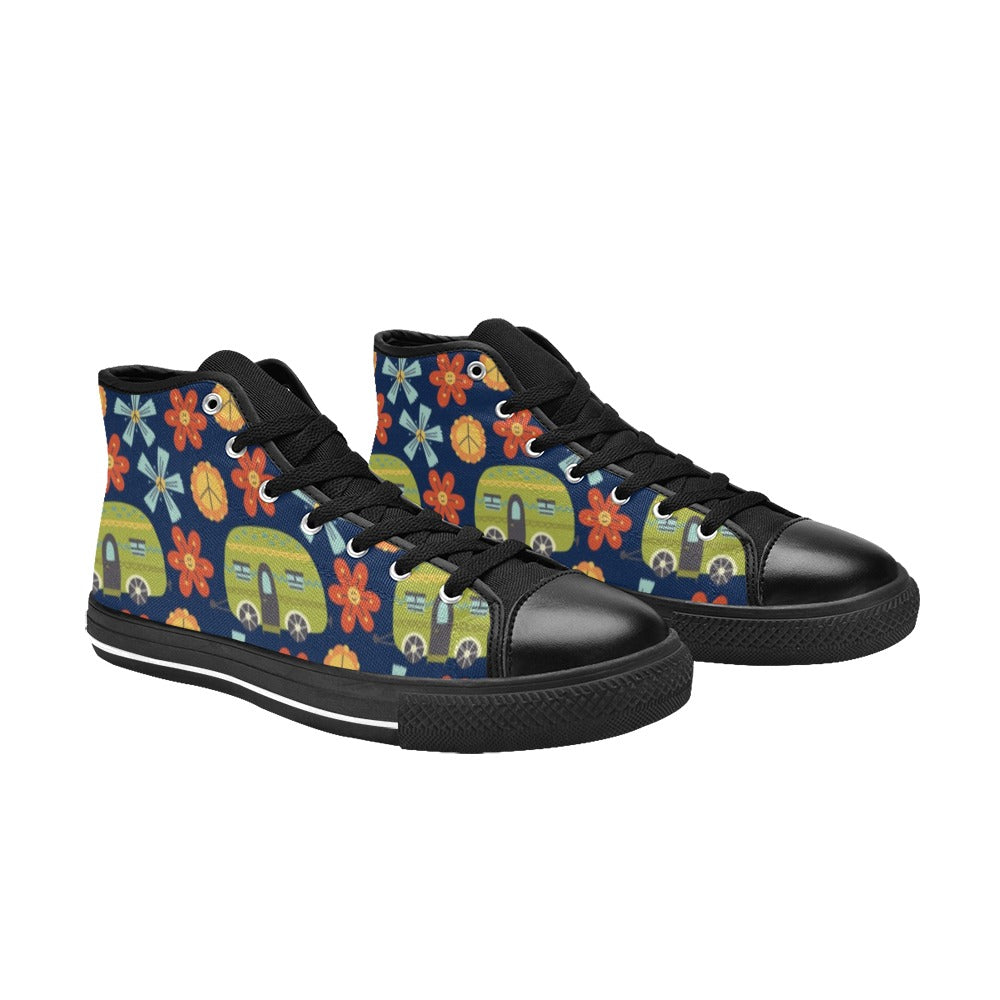 Hippy Caravan - Kids High Top Canvas Shoes Kids High Top Canvas Shoes Printed Offshore