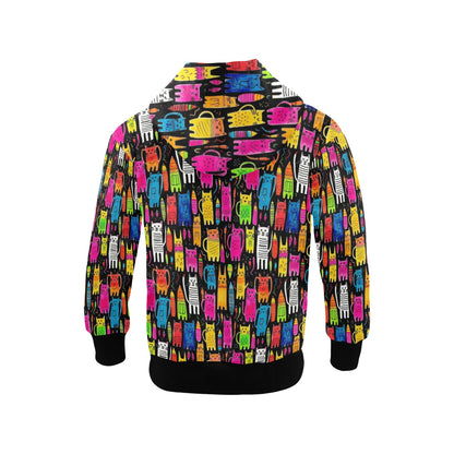 Colourful Cats - Senior Boys Zip Up Hoodie