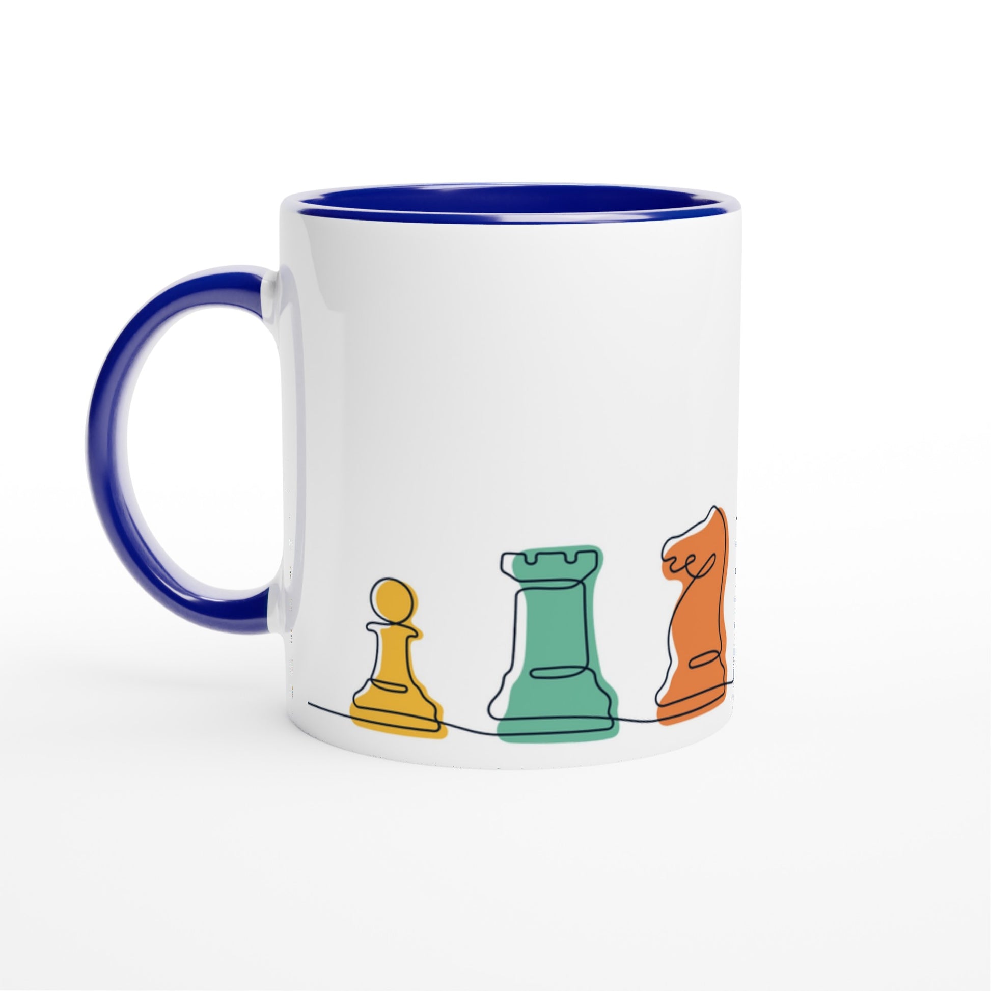 Chess - White 11oz Ceramic Mug with Colour Inside Colour 11oz Mug Games Globally Fulfilled