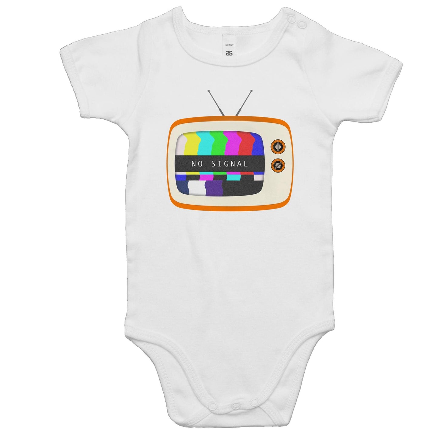 Retro Television, No Signal - Baby Bodysuit White Baby Bodysuit Retro