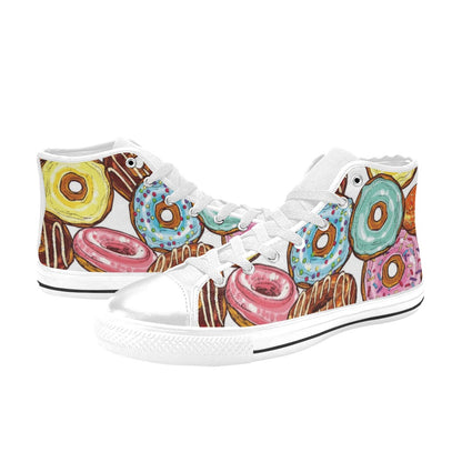 Doughnuts - Women's High Top Canvas Shoes