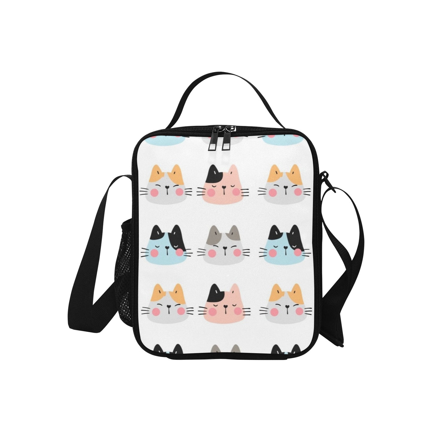 Cat Faces - Crossbody Lunch Bag for Kids