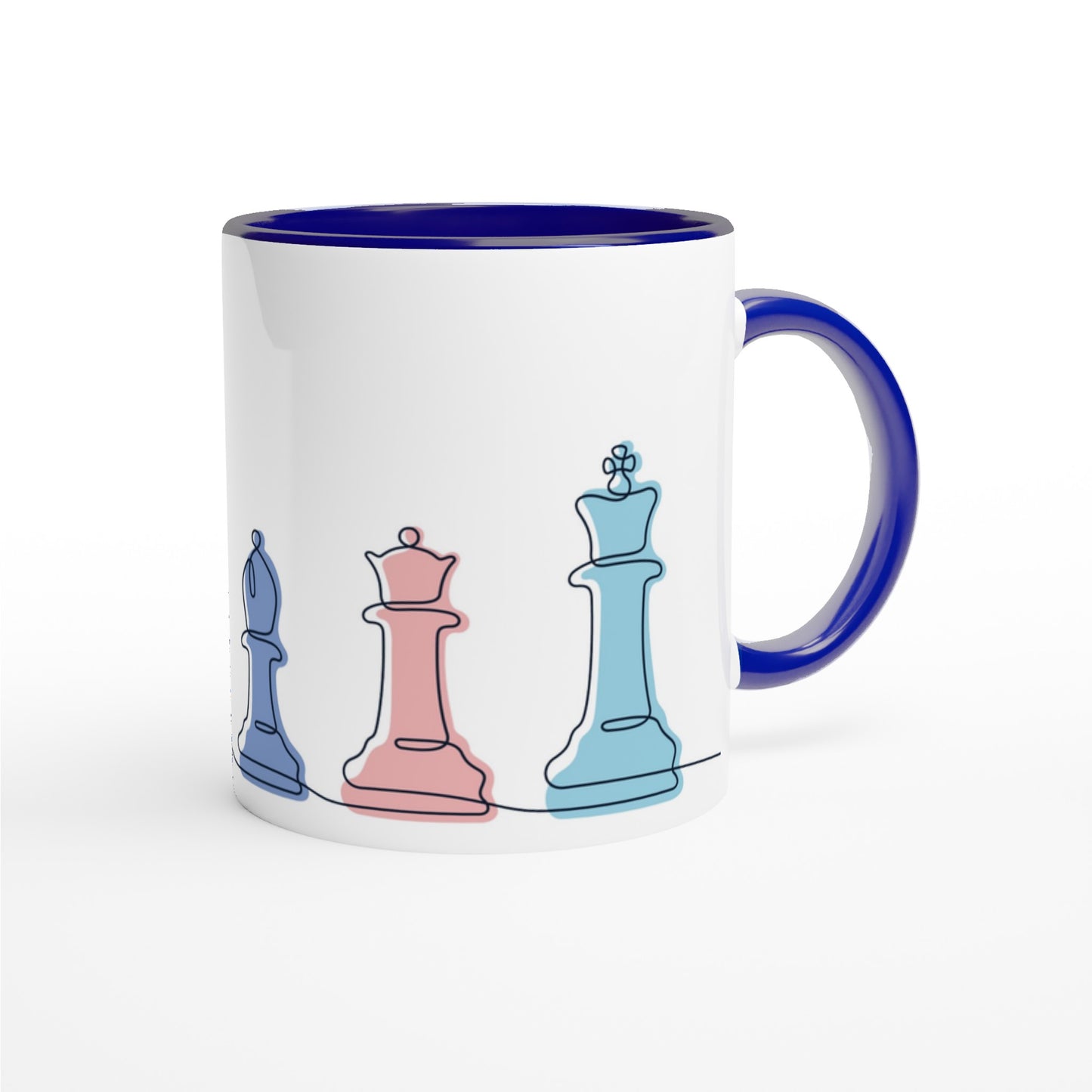 Chess - White 11oz Ceramic Mug with Colour Inside Colour 11oz Mug Games Globally Fulfilled