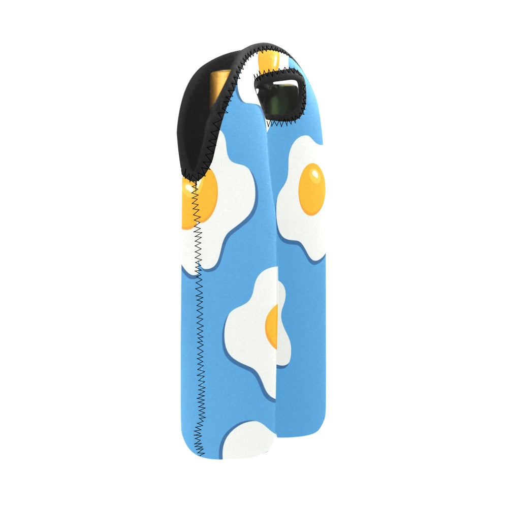 Fried Eggs - 2-Bottle Neoprene Wine Bag 2 Bottle Wine Bag Food Printed Offshore