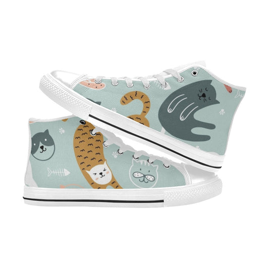 Cat Stretch - Kids' High Top Canvas Shoes