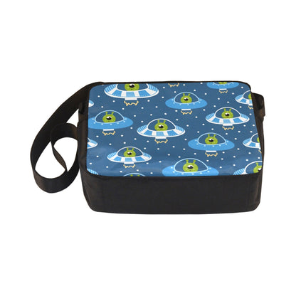 Cute Aliens in UFOs - Classic Cross-body Nylon Bag