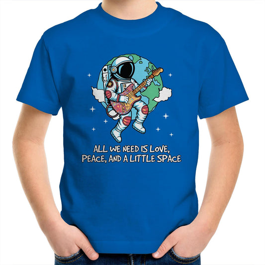 Astronaut, All We Need Is Love, Peace And A Little Space - Kids Youth T-Shirt