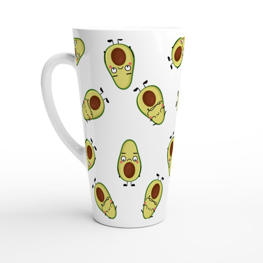 Avocado Characters - White Latte 17oz Ceramic Mug Default Title Latte Mug food