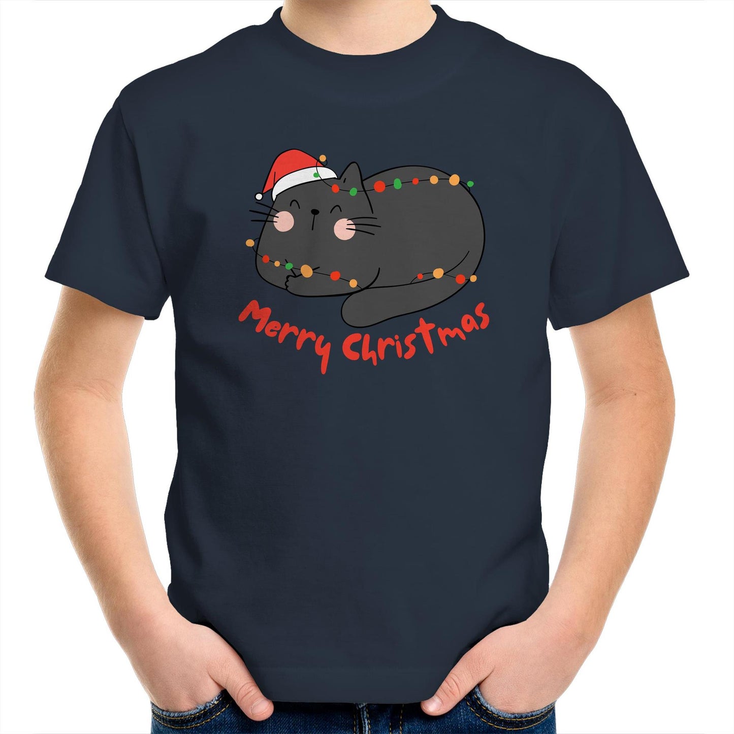 Cat Merry Christmas - Kids Youth T-Shirt