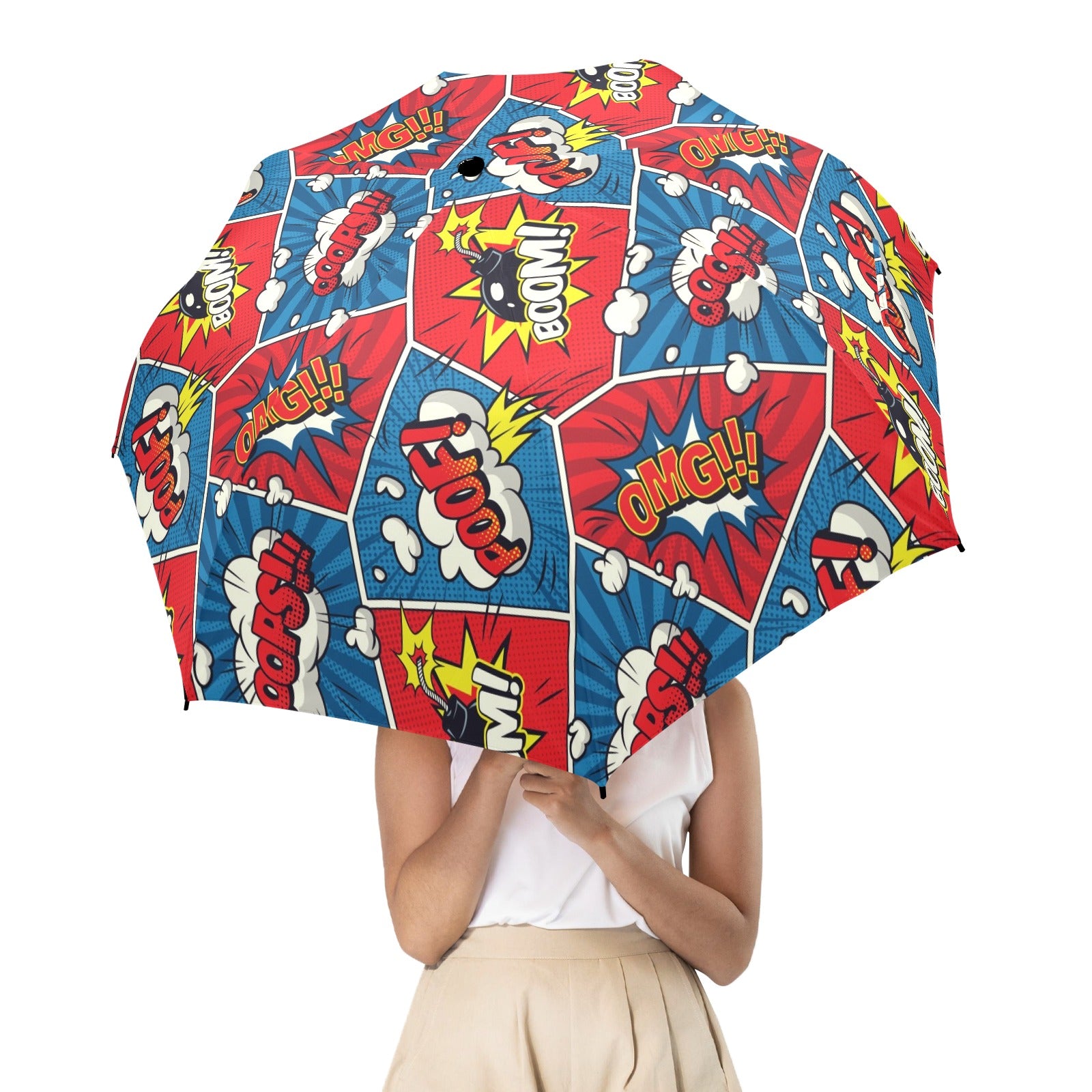 Comic Book Pop - Semi-Automatic Foldable Umbrella Semi-Automatic Foldable Umbrella