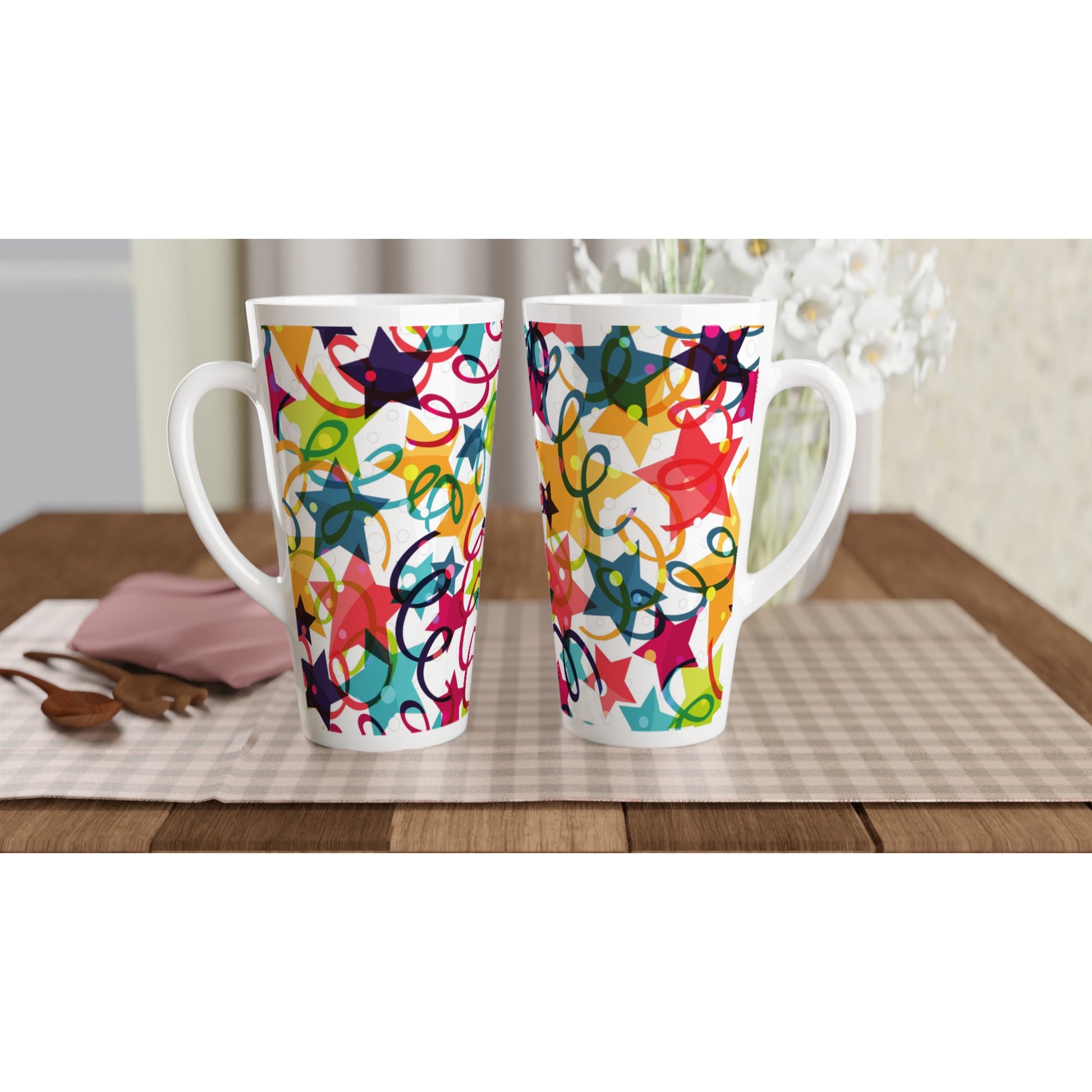 Celebration - White Latte 17oz Ceramic Mug Latte Mug