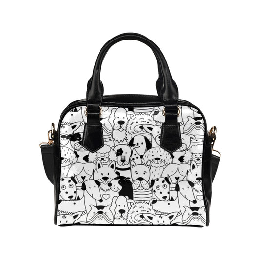 Black And White Dogs - Shoulder Handbag