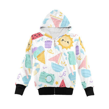 Summer Fun - Junior Girls Zip Up Hoodie