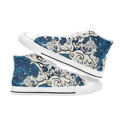 Waves - Men's High Top Canvas Shoes Mens Classic High Top Canvas Shoes Printed Offshore