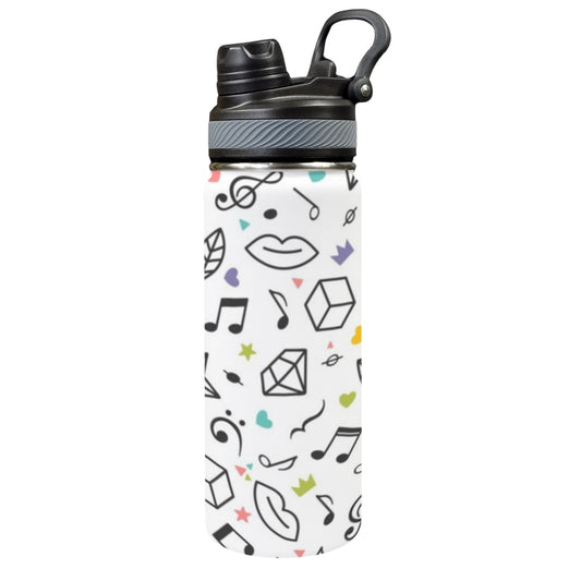 Music Time - Insulated Water Bottle with Dual-Use Lid (18oz)