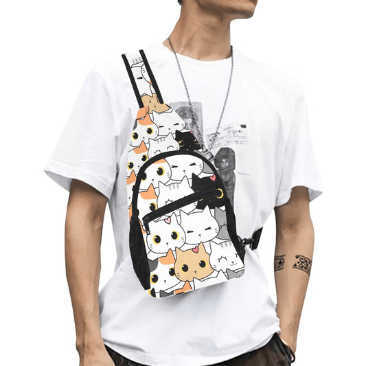 Cute Cartoon Cats - Chest Bag With Full Print