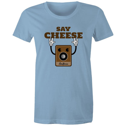 Say Cheese, Vintage Camera - Womens T-shirt