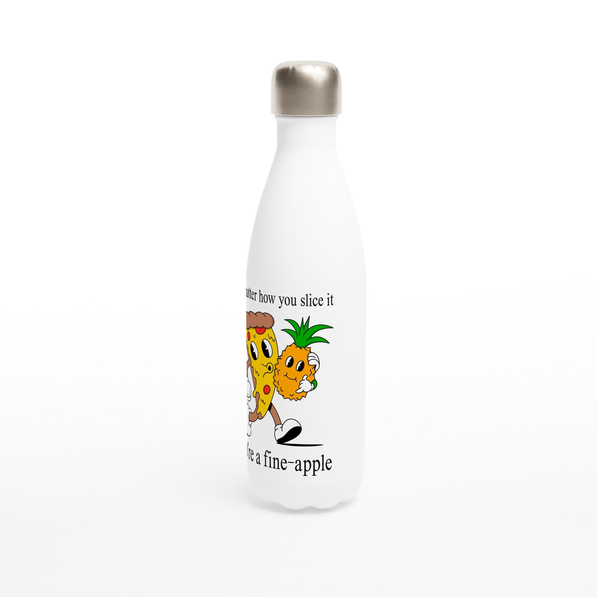 Fine-Apple, Pineapple Pizza - White 17oz Stainless Steel Water Bottle White Water Bottle Food