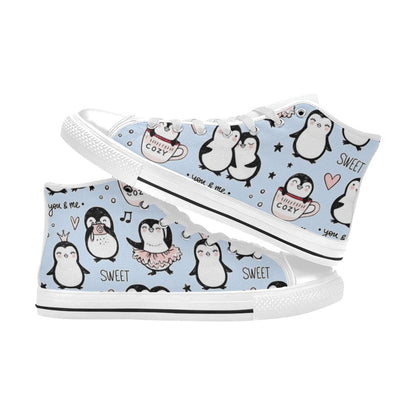 Penguin Love - Kids' High Top Canvas Shoes