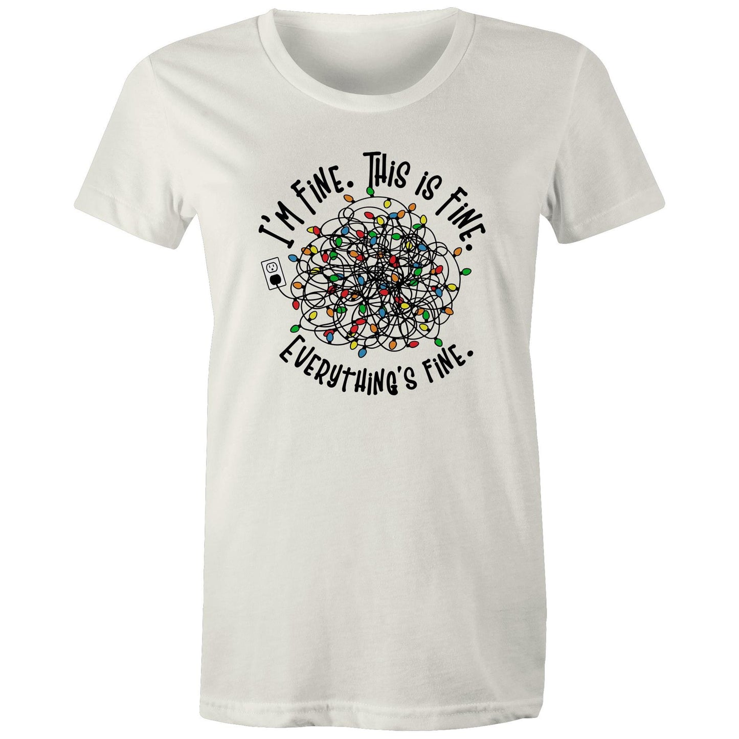 Tangled Christmas Lights, I'm Fine, This Is Fine, Everything Is Fine - Womens T-shirt