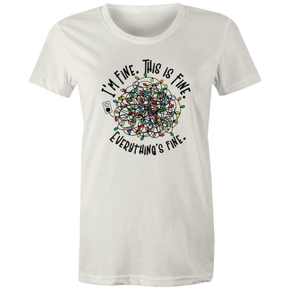 Tangled Christmas Lights, I'm Fine, This Is Fine, Everything Is Fine - Womens T-shirt