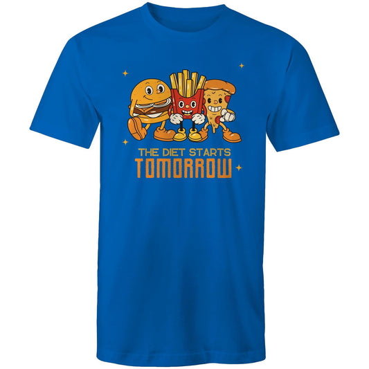 The Diet Starts Tomorrow, Hamburger And Fries - Mens T-Shirt