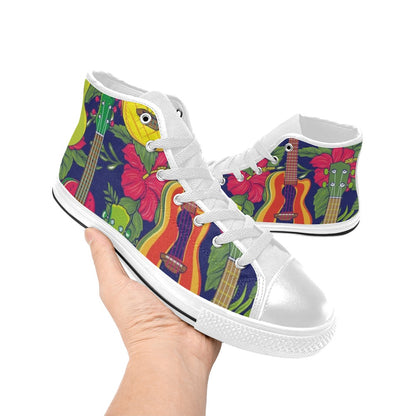 Ukulele - Men's High Top Canvas Shoes