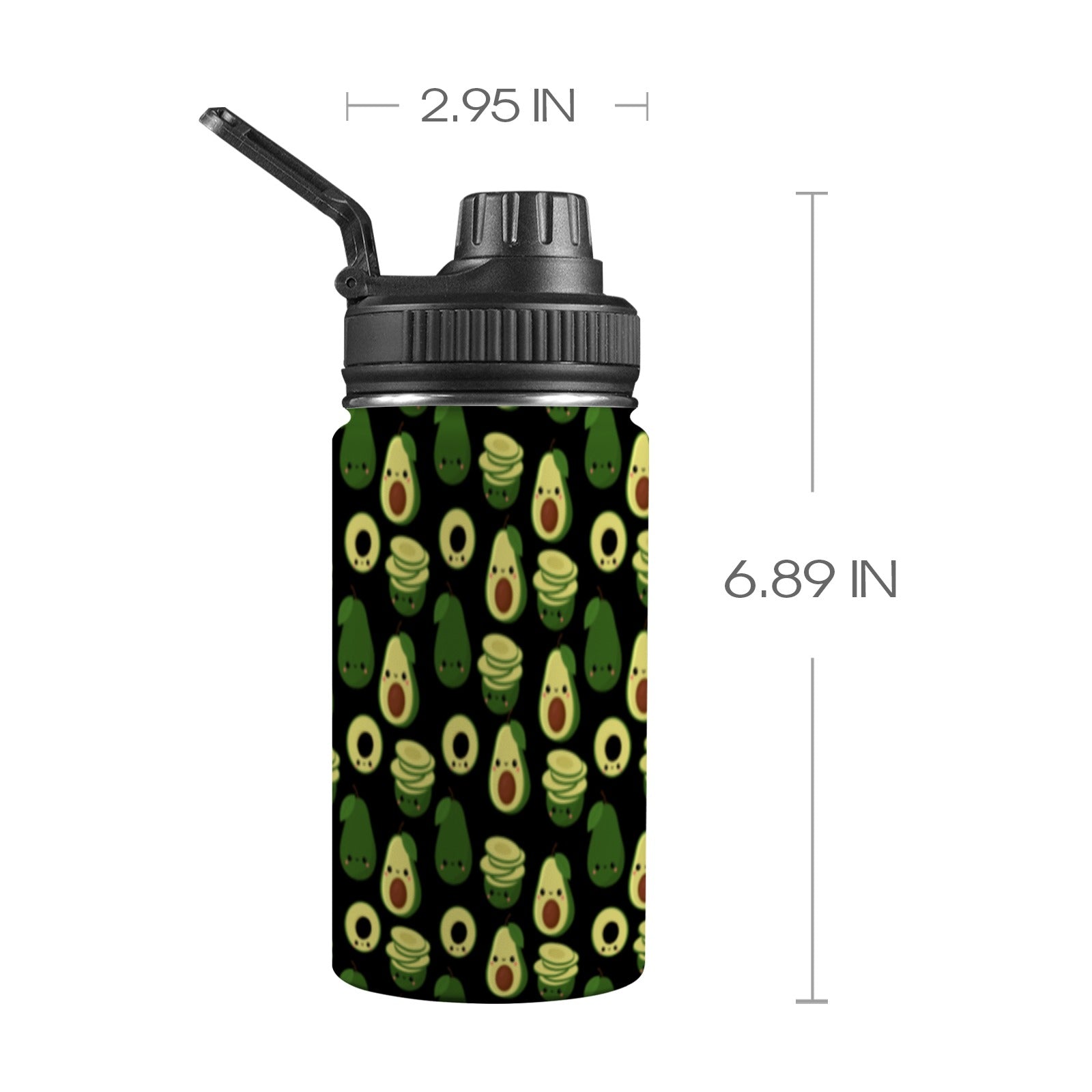 Cute Avocados - Kids Water Bottle with Chug Lid (12 oz) Kids Water Bottle with Chug Lid Printed Offshore