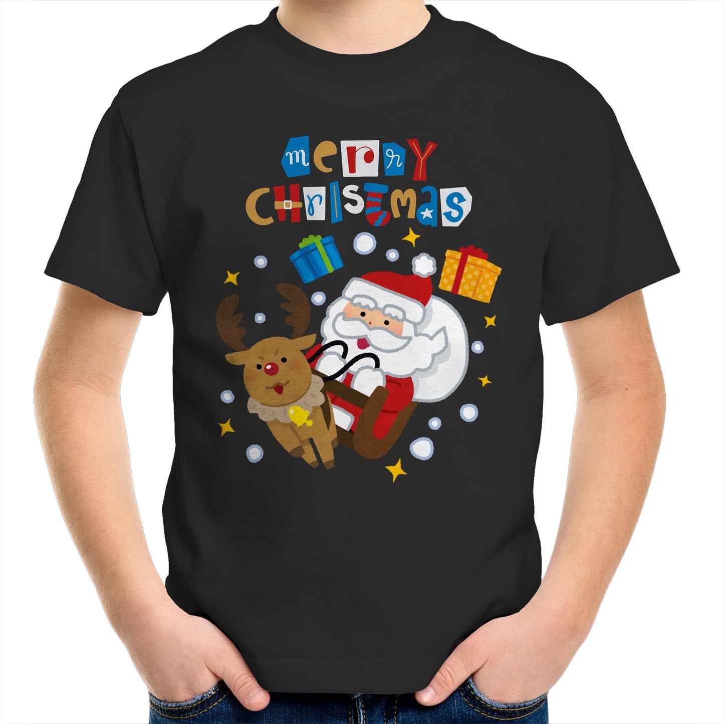 Santa Merry Christmas - Kids Youth T-Shirt